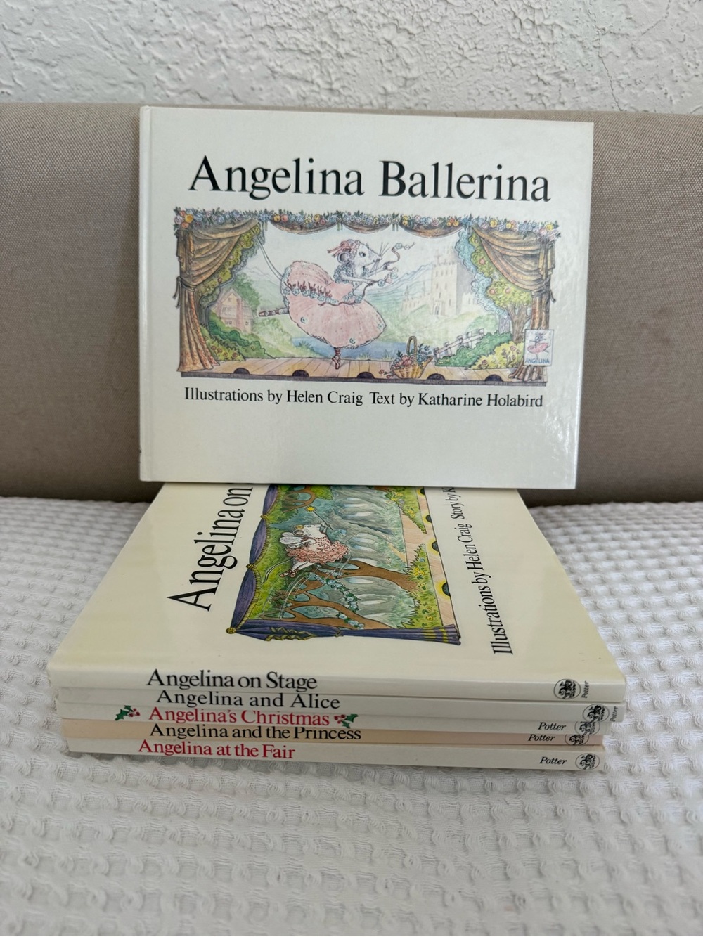 Angelina Ballerina Book Set Lot of 7 Hardcover Classic Children’s Books Vintage